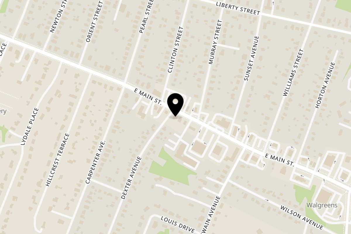 Map showing the location of Willys Pub & Grub on 641 E Main St in Meriden